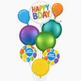 Vibrant Birthday Celebration Foil Balloon Bouquet